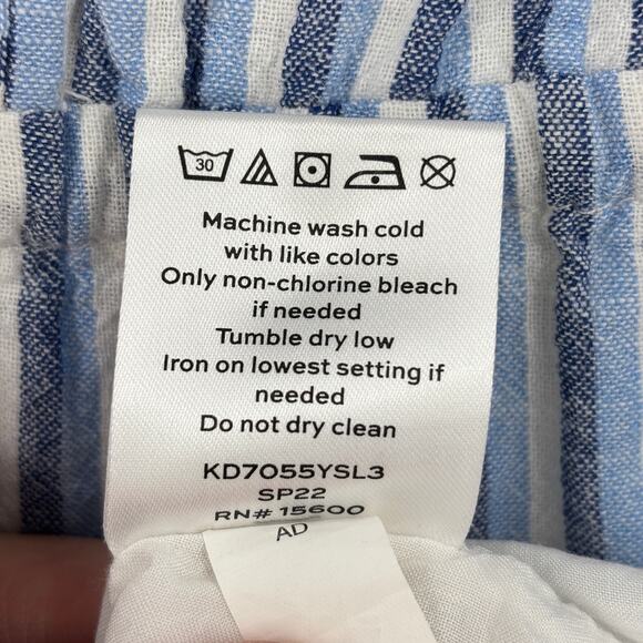 Draper James RSVP Dress Womens Size L Blue Stripe Linen Blend Lined Sundress - Picture 13 of 13